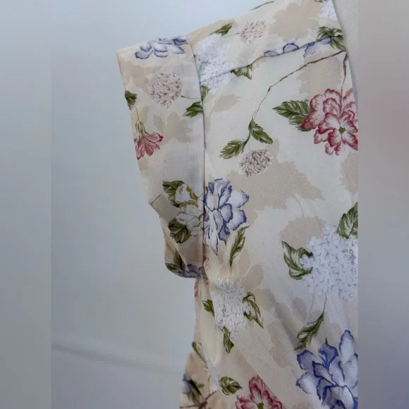 Sofía The Label Floral Cut-Out Maxi Cream Pastel Print Deep V Boho Summer Dress - Picture 9 of 16